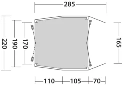 Outwell Dunecrest -Camping-Ausrüstung Verkaufsgeschäft 111344 Dunecrest Drawing Floorplan3 Copy